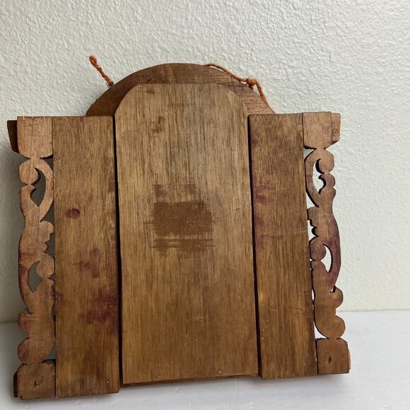 Vintage Religious Old Icona Virgin Mary & Baby Jesus Framed Picture - Picture 16 of 16